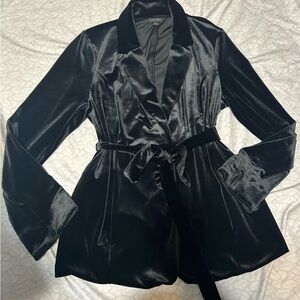 J. Jill Black Velvet Blazer with Belt